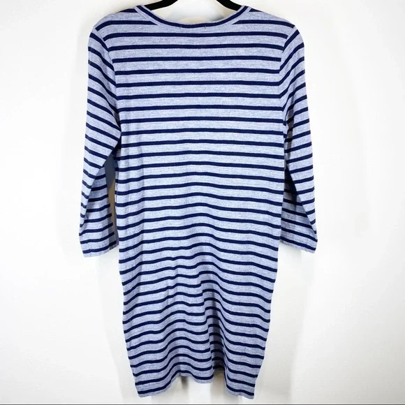 J. Crew Side Zipper Blue Striped Dress - Picture 7 of 10